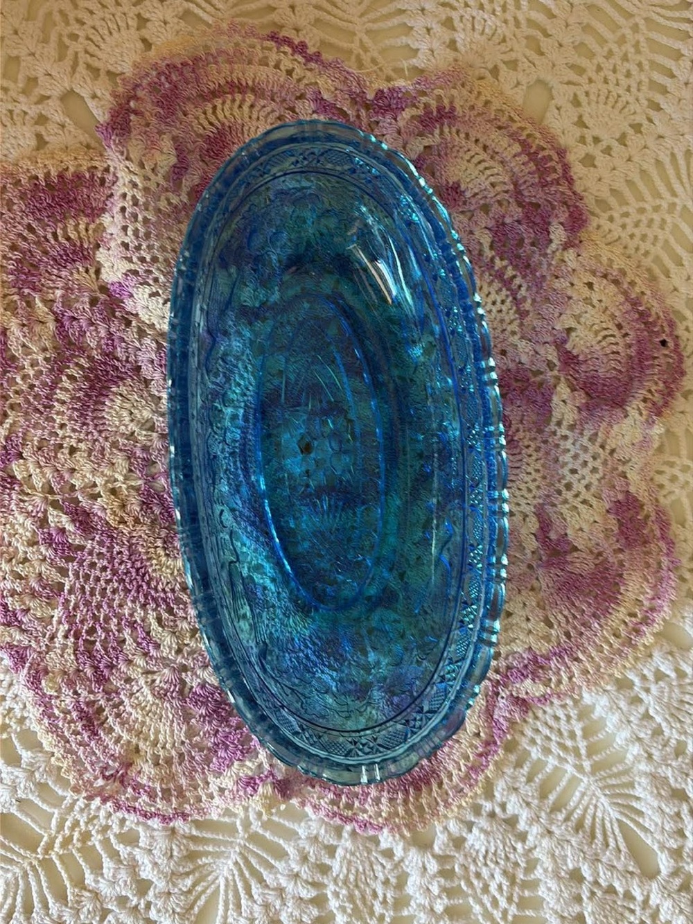 Vintage tiara Indiana glass oval bowl